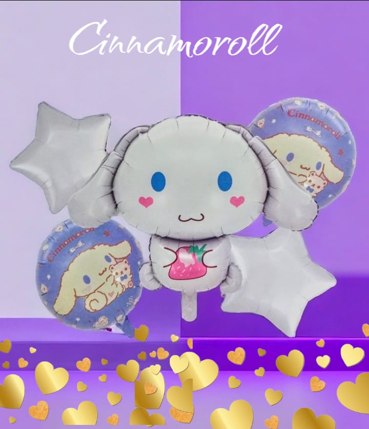 Bouquet X5 Globos Metalizados CINNAMOROLL SANRIO